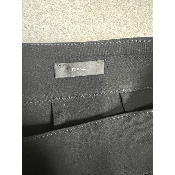 St John Caviar Diana Pants Womens Black Crepe High Rise Straight Trouser Size 12 - Picture 9 of 13